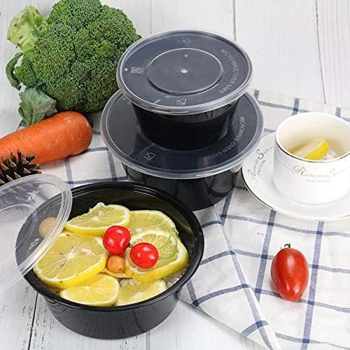 Amazon.co.jp: 50個-蓋付き使い捨てプラスチックデリ食品保存容器、蓋